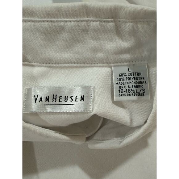 Virginia Tech Hokies Shirt Van Heusen White Oxford Mens Sz Large 16-16.5 (37) - Picture 3 of 8